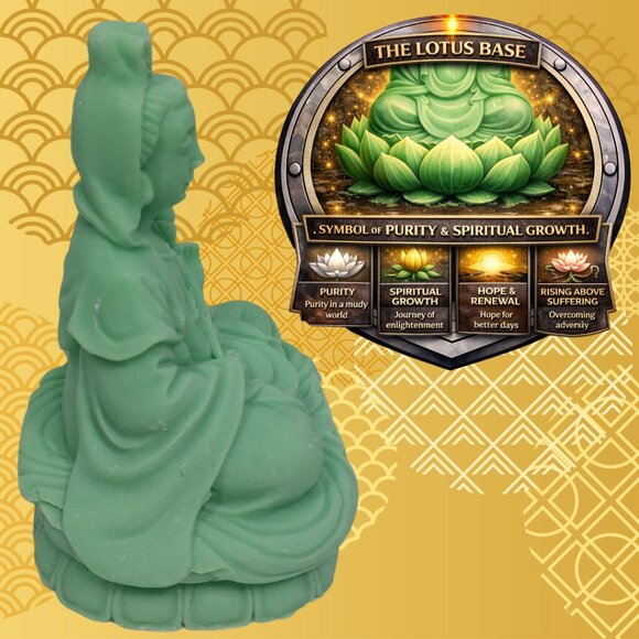 Glow-in-the-Dark Kwan Yin Guanyin Resin Figurine 4” Lotus Base Zen Feng Shui - Picture 5 of 9